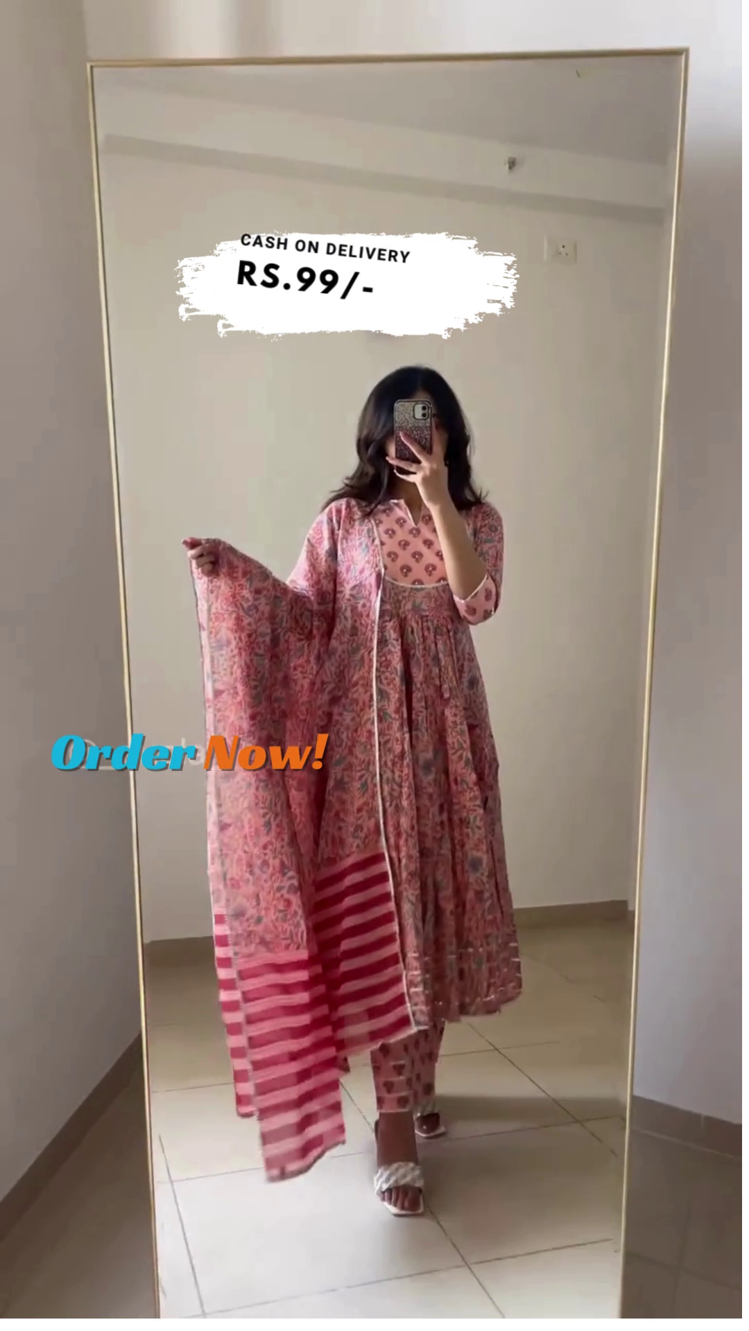 Printed Cotton Key Hole Neck Women's Kurta Pant Set