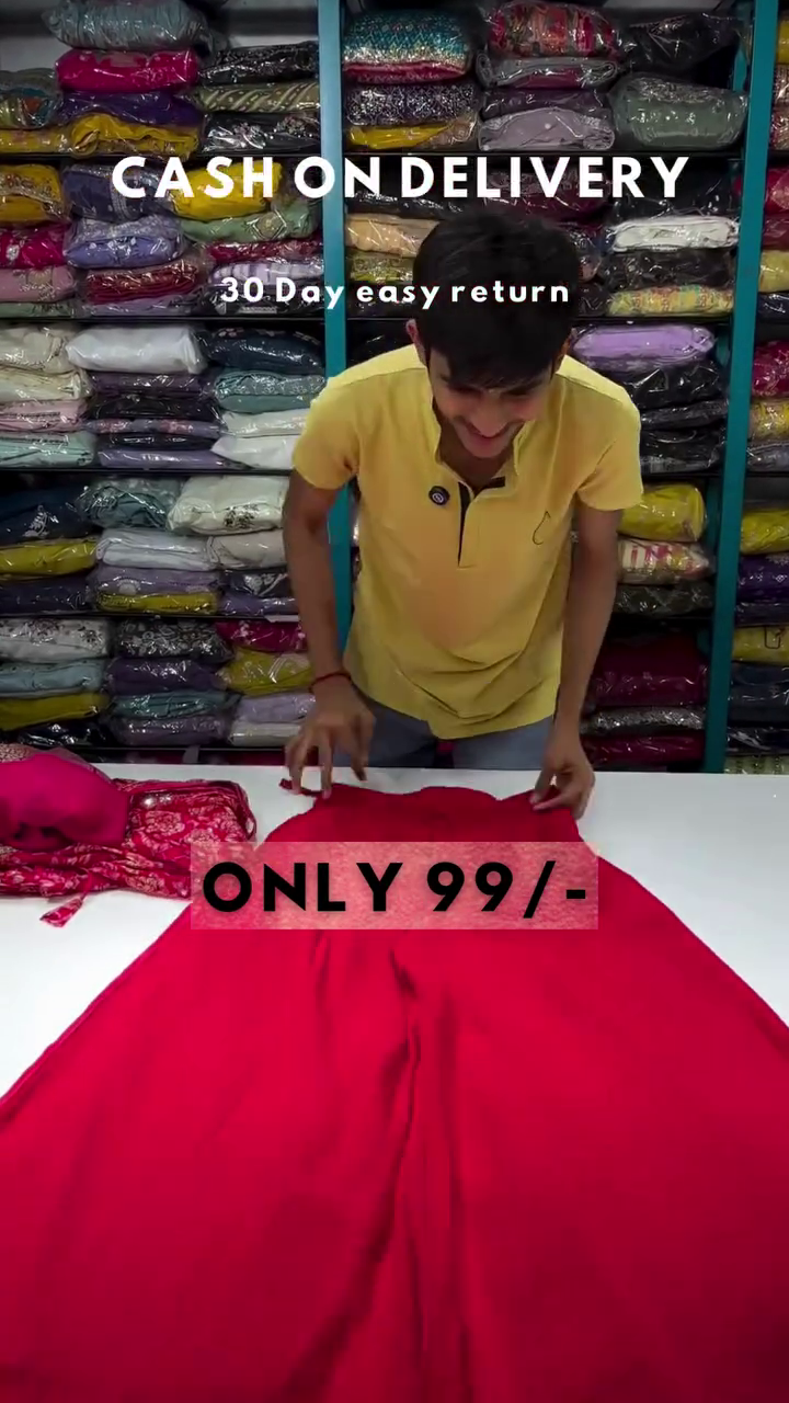 Clover Candy Pink Embroidered Kurti with Sharara and Organza Dupatta (Set of 3) - Image 2