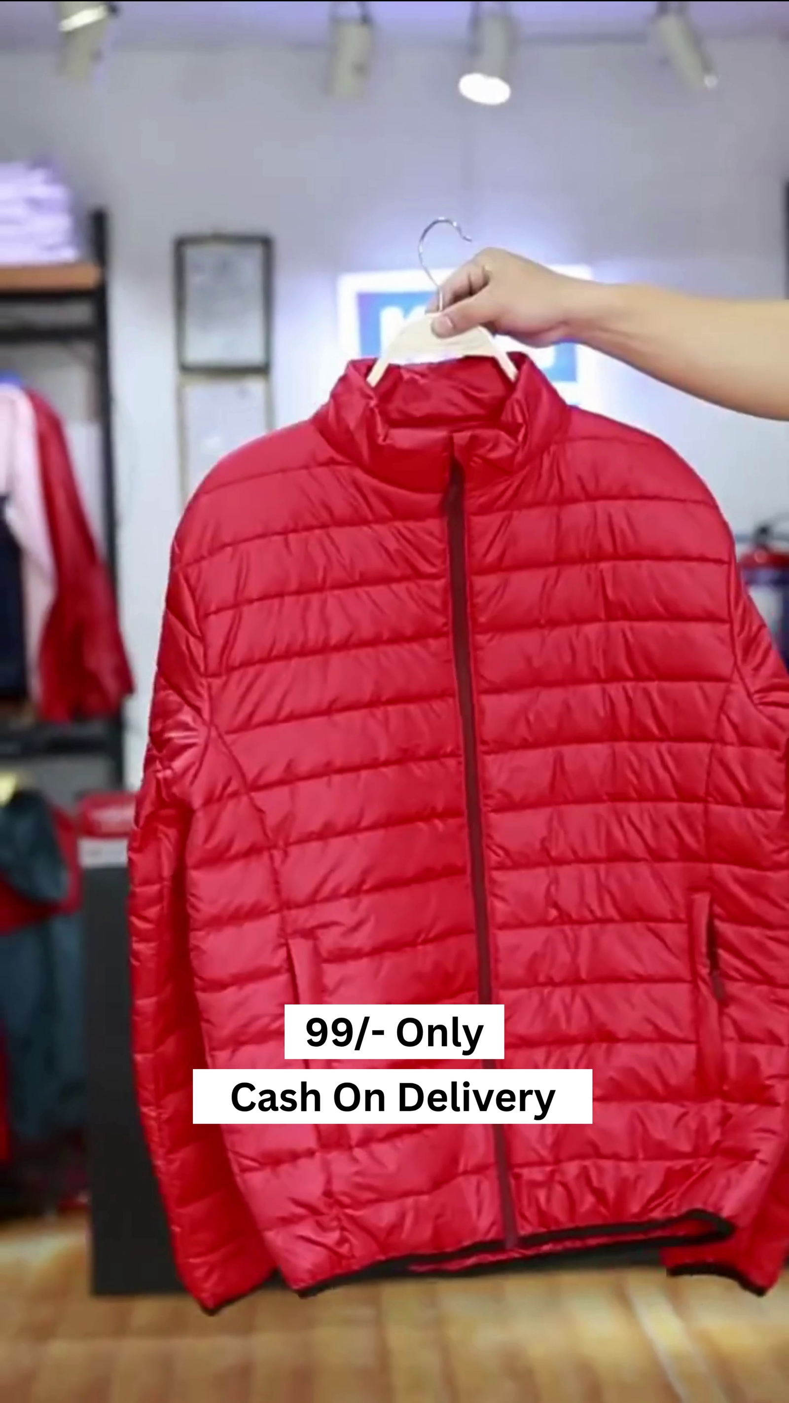 Men Solid Mock Collar Puffer Jacket