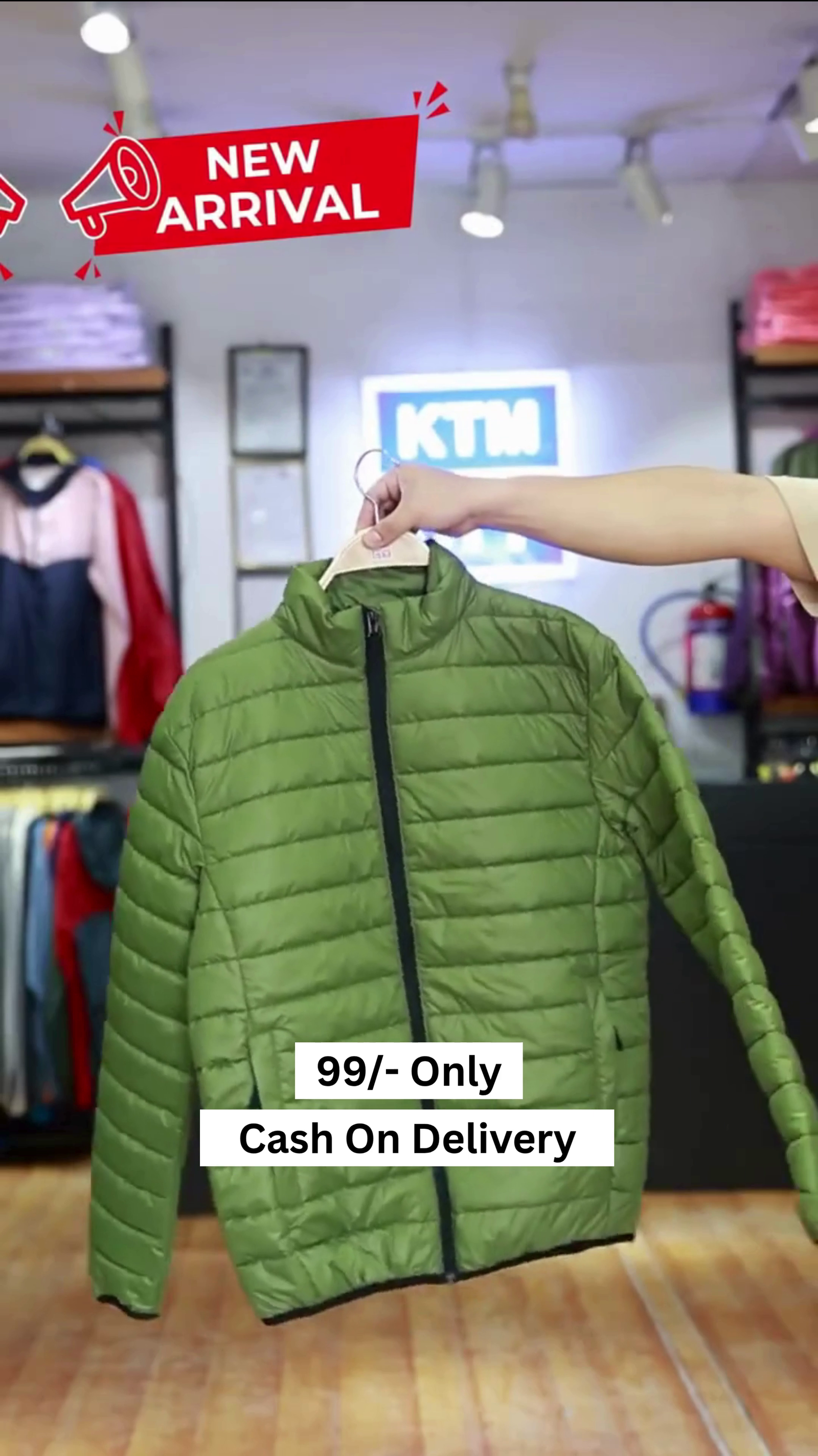 Men Solid Mock Collar Puffer Jacket - Image 5