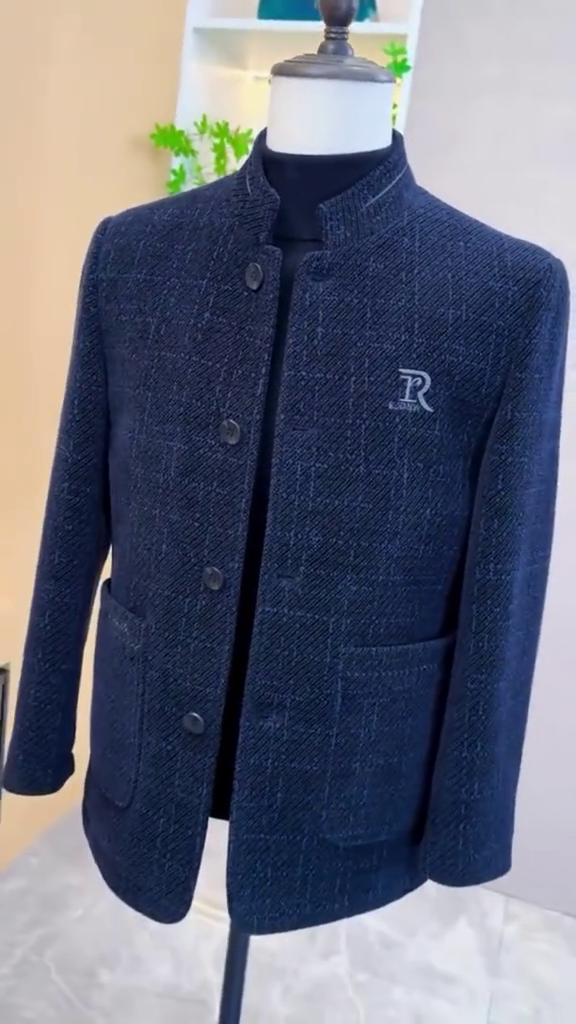 Men's Textured Knit Shirt Jacket / Shacket (Tan/Taupe) - Image 6