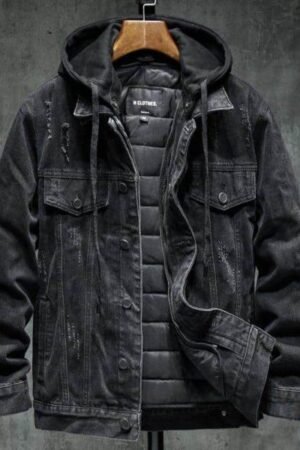 Men Black/blue Winter Jean Jackets Outerwear