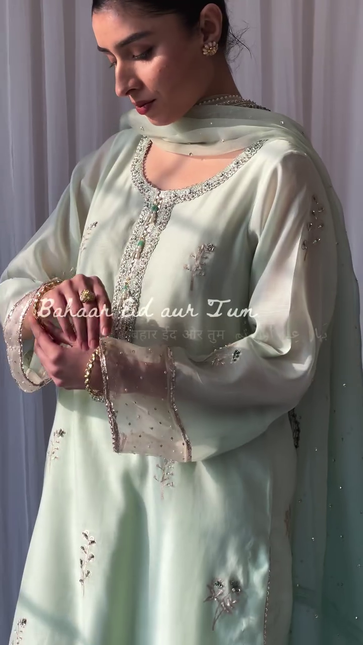 NEW READY TO WEAR COLLECTION WITH EMBROIDERY WORK LONG TOP - PENT WITH DUPATTA - Image 6