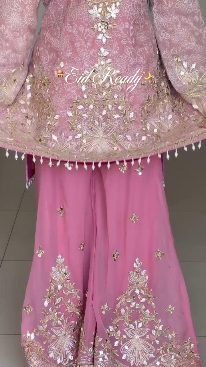 Women's Embroidery Sequence Work Sharara Set - Image 13