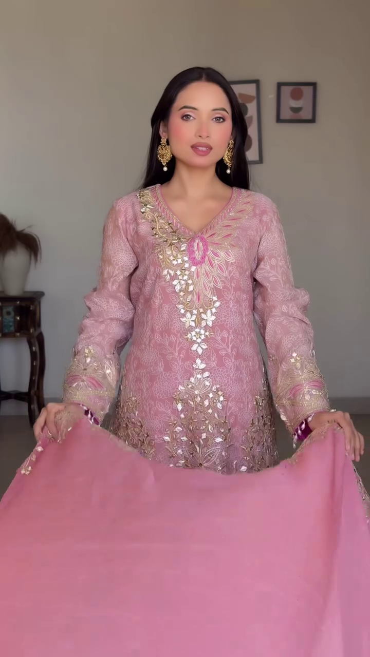 Women's Embroidery Sequence Work Sharara Set - Image 10