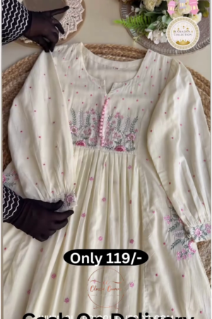 Women Floral Embroidered Tiered Thread Work Pure Cotton Kurta with Palazzos & With Dupatta