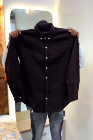 Cotton Spread Collar Poplin Shirt