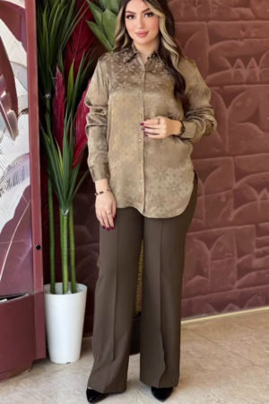 Comfort Abstract Printed Spread Collar Casual Cotton Shirt