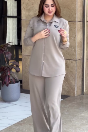 Women Solid Shirt with Trousers