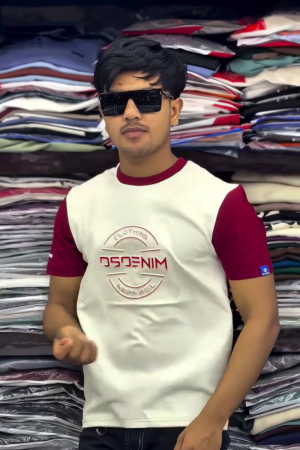 Men White & Red Colourblocked Polo Collar T-shirt