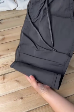 Men’s Black Elastic Waist Smart Casual Stretch Trousers