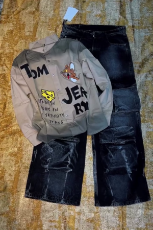 Digital Printed Long Sleeve Men's Shirt, Polyester Character Print