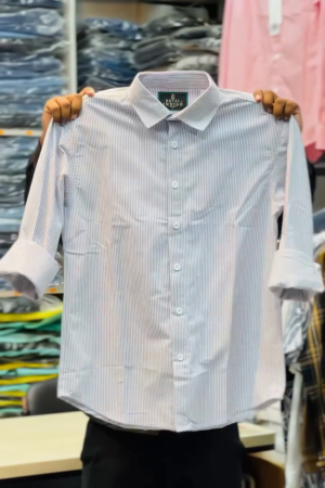 Standard Slim Fit Striped French Cuff Pure Cotton Formal Shirt