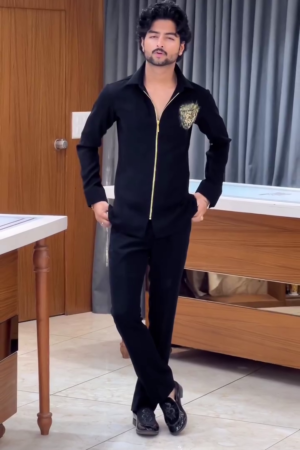 Embro Wolf Print Men's Regular Fit Full Sleeve Cotton Blend Shirt for Men Latest Stylish