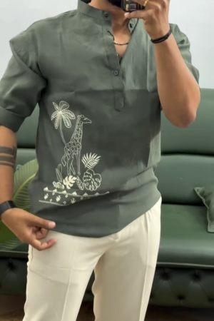 Men Zari A-Line Kurta