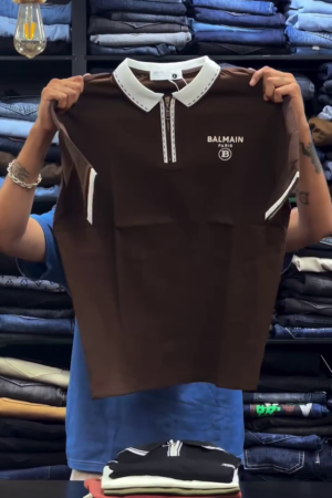 Men Polo Collar Pockets T-shirt