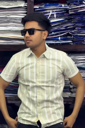 Men’s Cotton Striped Regular Fit Shirt